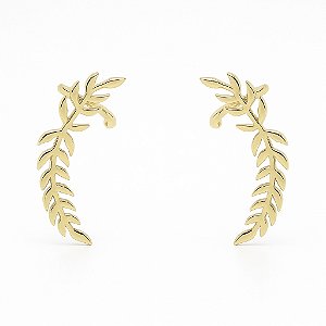 Brinco ear Cuff folhas liso