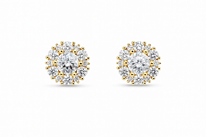 Brinco ponto de luz com zircônia nas laterais