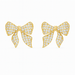 Brinco laço cravejado em zircônia cristal