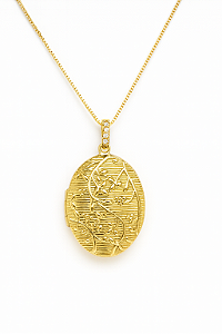 Colar relicário oval 2 fotos