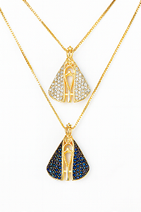 Colar nossa senhora aparecida dupla face