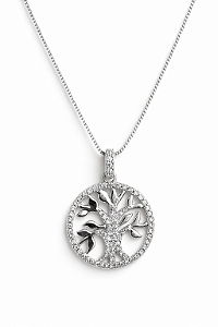 Colar árvore d vida cravejado em zircônia cristal