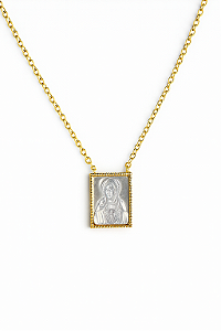 Colar escapulário imagem Jesus em madrepérola