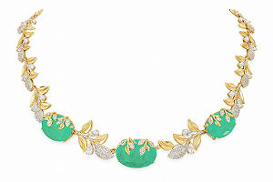 Colar folhagem com pedra Fusion original turmalina