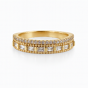 Anel aparador grosso cravejado em zircônia cristal banhado a ouro 18k 5mm de espessura