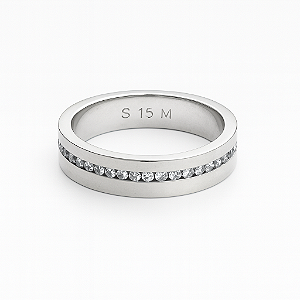 Aliança de compromisso cravejada em volta zircônia cristal transparente prata 925