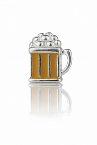 Berloque cerveja caneca de chopp com resina prata 925