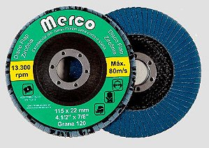 DISCO FLAP ZIRC 4.1/2 - GR 120- CAIXA COM 20 UNIDADES