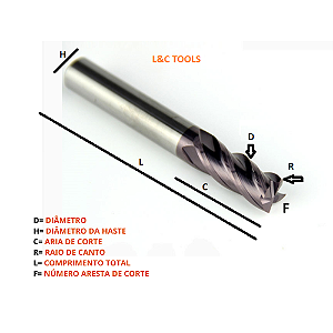 D12x12xR1x30x100x4F Fresa Toroidal 12.0mmx100mm R1 55 HRC