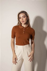 Camiseta Polo Viviane Caramelo