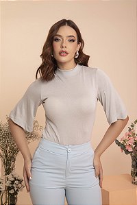 Blusa Gola Alta Ima Cinza Claro