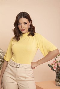 Blusa Gola Alta Ima Amarelo Manteiga
