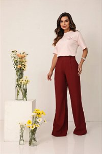Calça Reta Luiza Bordo