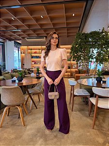 Calça Reta Luiza Roxo Luxo