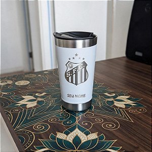 Copo Térmico Inox 473ml Personalizado a Laser - Kit 50 Unidades Time / Nome