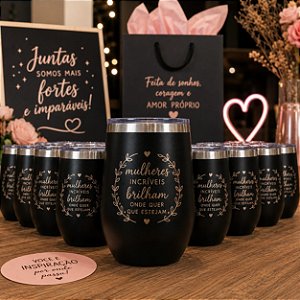 Kit 50 Copos Térmicos Pequeno Tipo Cuia Inox Personalizados Para Presente /Eventos