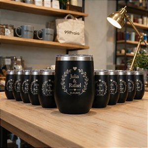Kit 10 Copos Térmicos Tipo Cuia Inox Personalizados lembrancinha Atacado