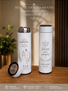 Kit 10 Garrafas Térmicas Inox Personalizadas a Laser - Padrinhos de Casamento