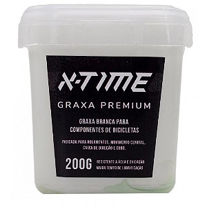 Graxa Branca X-time Premium para Rolamentos Cubos e Partes Bicicletas 200 gramas
