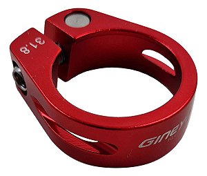 Abraçadeira Blocagem para Canote Bike 31.8mm Gineyea em Alumínio com Parafuso Vermelho
