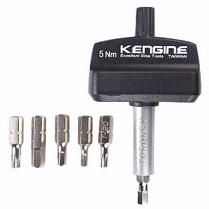 Mini Torquimetro Kengine Torque 5nm Para Bicicletas Com 6 Ponteiras Para Aperto de Mesa Guidão Canote Carbono