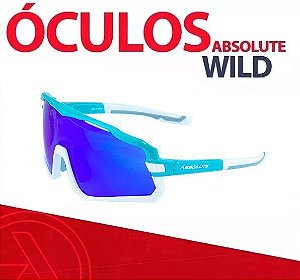 Óculos Ciclismo Absolute Wild Branco Lente Azul 400uv Polarizado Bike