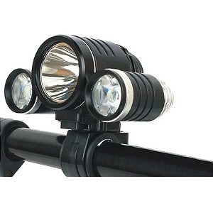 Farol para Bicicletas JWS 913W com 3 Leds T6 Alta Intensidade Bateria Recarregavel