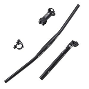 Kit Bicicleta MTB X-Time com Guidão Mesa e Canote 31.6mm ou 27.2mm em Aluminio Cor Preto