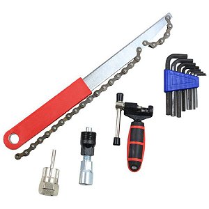 Kit de Manutenção Basica para Relação Transmissão de Bicicleta com 5 Ferramentas