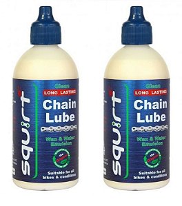 Óleo Lubrificante Squirt Cera Seco 240ml para Correntes de Bicicletas Longa Duração