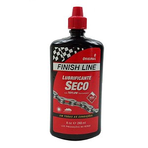 Óleo Lubrificante Finish Line Seco Teflon Plus Dry 240ml Vermelho para Correntes Bicicleta