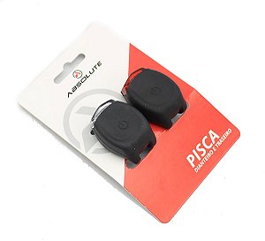 Kit 2x Sinalizadores Pisca Absolute JY-3122A Silicone 2 Leds a Bateria