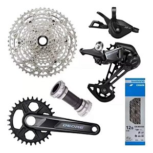 Grupo Transmissão Shimano Deore 12v M6100 Com Pedivela e Cassete 10-51 MicroSpline