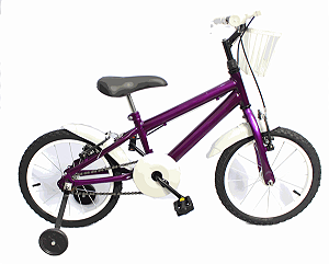 Bicicleta Aro 16 Infantil Rodas em Alumínio Com Rodinha e Cestinho