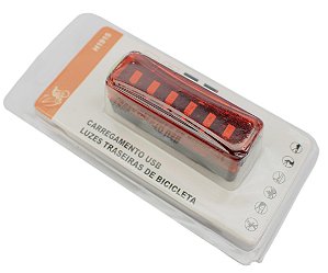 Lanterna Traseira Sinalizador Recarregavel Usb Multi Funcoes 6 leds H1915
