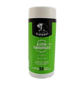 Lenço Umedecido Elephant Álcool Isopropilico Com 50 Un Para Discos Suspensão