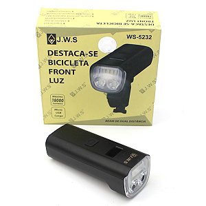 Lanterna Farol Dianteiro Bicicleta JWS WS-5232 Super Led 800 Lumens Recarregável