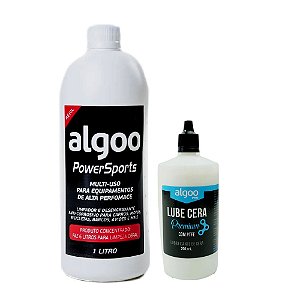Kit Óleo Lubrificante Algoo Lube Cera Seco 200ml e Desengraxante Multi-Uso Algoo 1 litro Concentrado