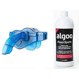Maquina de Limpar Corrente para Bicicletas Chain Cleaner Limpador + Desengraxante Algoo 1 Litro