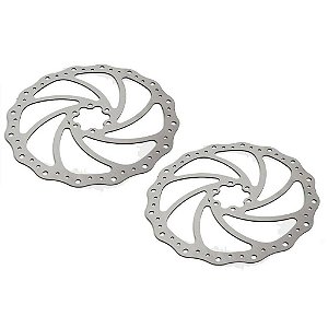 Par de Discos De Freio Rotor Absolute 180mm 6 Furos em Aço pra Bicicletas