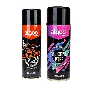 Kit Limpa Disco de Freio Rotor e Silicone PTFE Tutti-frutti Brilho e Proteção Algoo