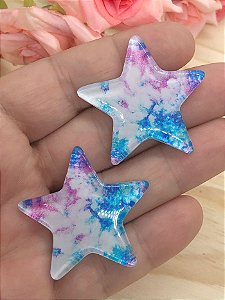 APLIQUE ESTRELA GLITTER FINO TIE DYE (3 unidades) - MODELO 2