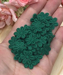 Florzinha de Tecido Pequena - Verde Escuro - 20 unidades