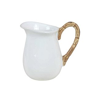 JARRA EM CERAMICA BRANCA BAMBU CASA FESTA E DECORAÇÃO 2 OPÇÕES DE TAMANHO