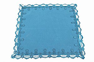 KIT 2 GUARDANAPOS QUADRADOS EM POLIÉSTER AZUL 45 X 45 CM MESA POSTA FESTA