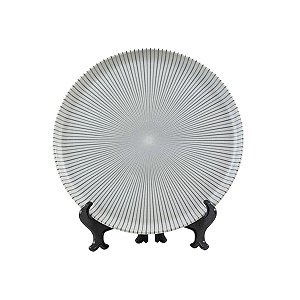 JOGO 2 PRATOS RASOS BIO STONEWARE RADIAL CERÂMICA 27,5 CM MESA POSTA