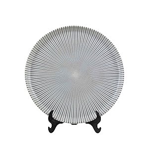 JOGO 2 PRATOS DE SOBREMESA BIO STONEWARE RADIAL EM CERAMICA 21,5 CM MESA POSTA