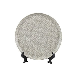 KIT 2 PRATOS RASOS BIO LUAR EM CERÂMICA BEGE 27,5 CM MESA POSTA