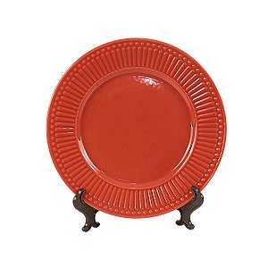 KIT 2 PRATOS RASOS ROMA CANTALOUPE EM CERÂMICA LARANJA 26,5 CM MESA POSTA