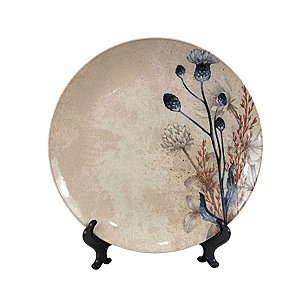 KIT 2 PRATOS RASOS COUP BLOEMEN EM CERÂMICA BEGE 28 CM MESA POSTA